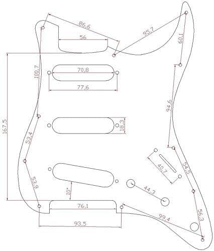 KAISH 11 Hole ST/Strat Style Pickguard SSS Pick Guard with ST Back Plate Tremolo Trem Cover for USA/Mexico Stratocaster/Strat Bl
